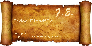 Fedor Elemér névjegykártya