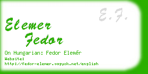 elemer fedor business card